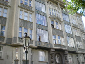 Decorative facade of building